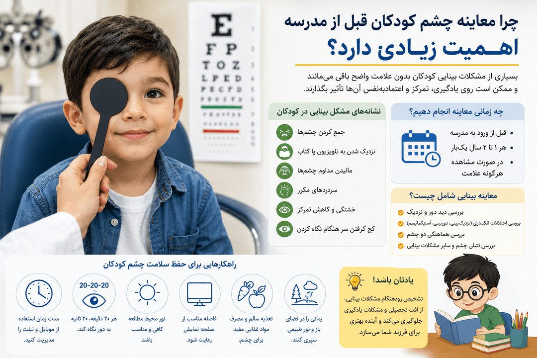 چرا معاینه چشم کودکان قبل از مدرسه اهمیت زیادی دارد؟